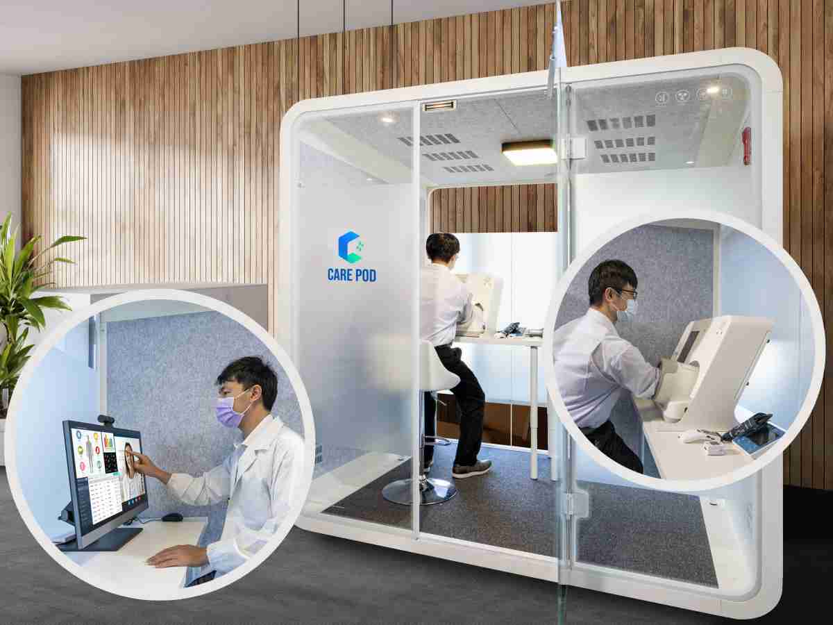 达擎于医疗科技展中展出＂远距诊疗舱＂，，，，以因应医疗数字化及社会高龄化趋势下、、复诊及慢性病患等族群对于远距看诊需求逐渐升高所推出的创新整合方案。。。。多功能合一、、、、高隐私性的远距诊疗舱可根据病患端与医师端的不同需求，，，，提供弹性化及客制化功能，，，节省医生和病患的精力及时间