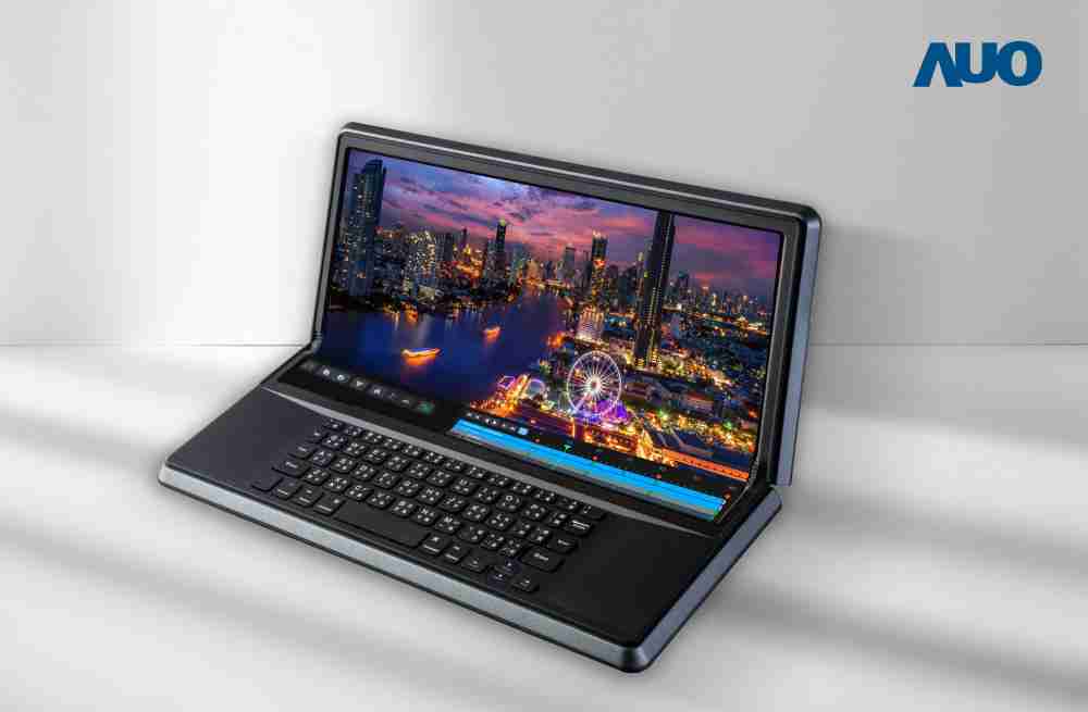 尊龙集团14.6吋Micro LED折迭显示屏幕，，，，搭配半径4mm的弯折绞炼，，，以及高画素、、、、高亮度、、高对比度的显示技术特点，，，，即便在大视角下仍保有绝佳色相与亮度