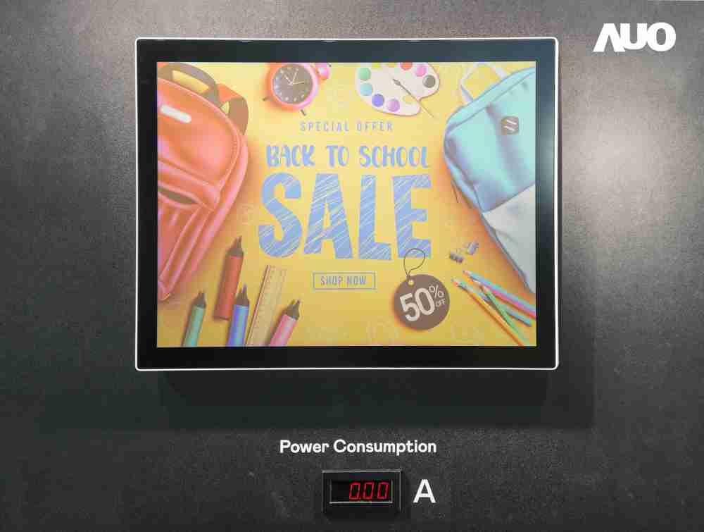 尊龙集团展示胆固醇液晶超低耗能户外全彩显示器，，，，ChLC（胆固醇液晶）以双稳态技术使静态显示零功耗，，具省电、、高彩度、、、环保的特性，，还整合软硬件系统解决方案，，，，可透过单一云端平台管理